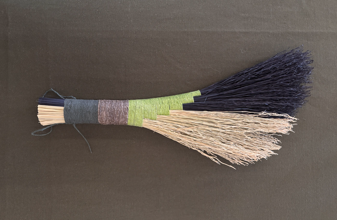 b&w corn straw, beeswax wick, hemp