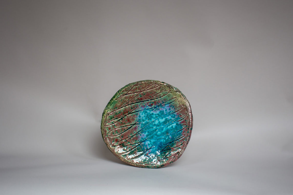 Aaron Angell - Peacock Oribe Round Plate #1