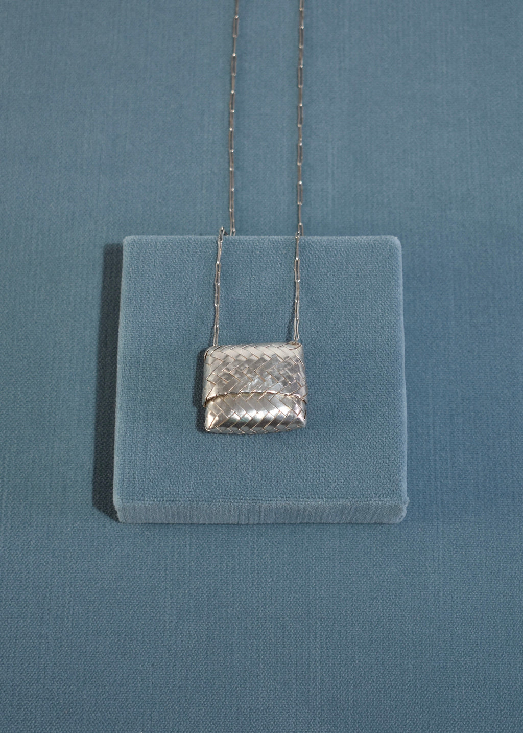 Woven Sterling Box Necklace