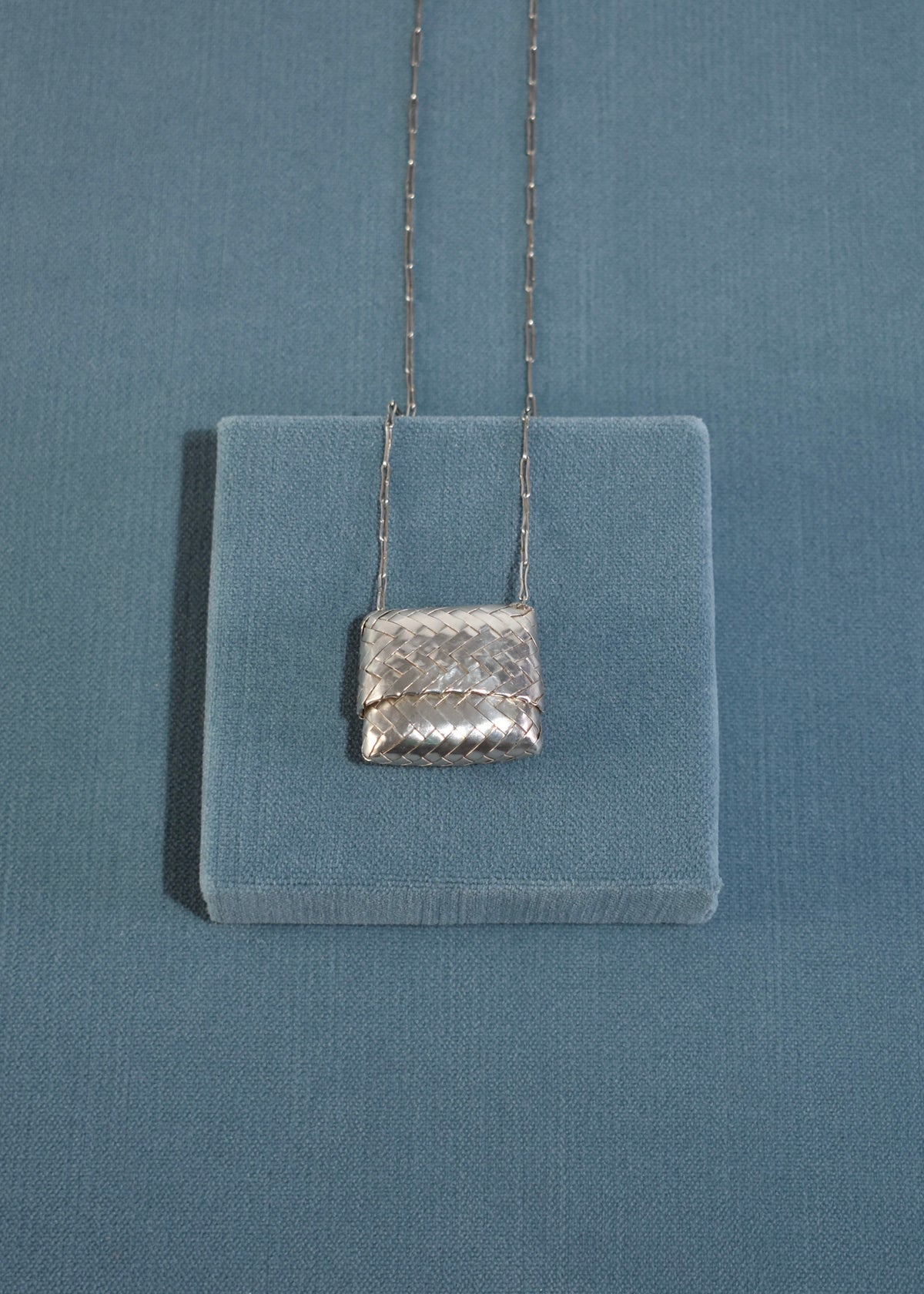 Woven Sterling Box Necklace