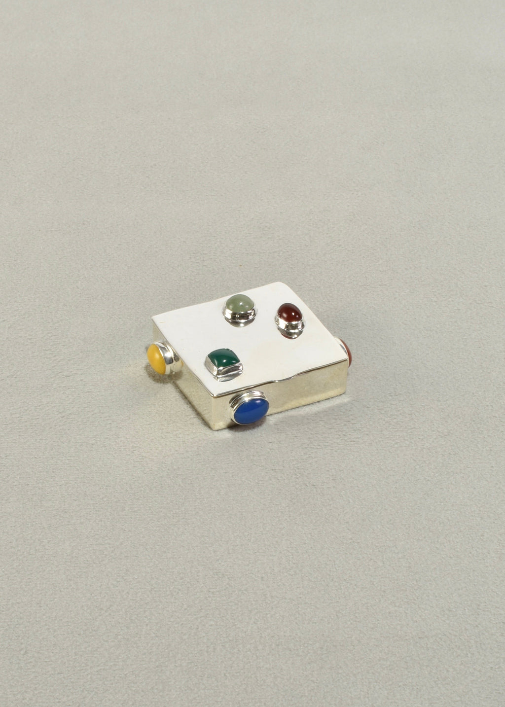 Sterling Gemstone Pill Box