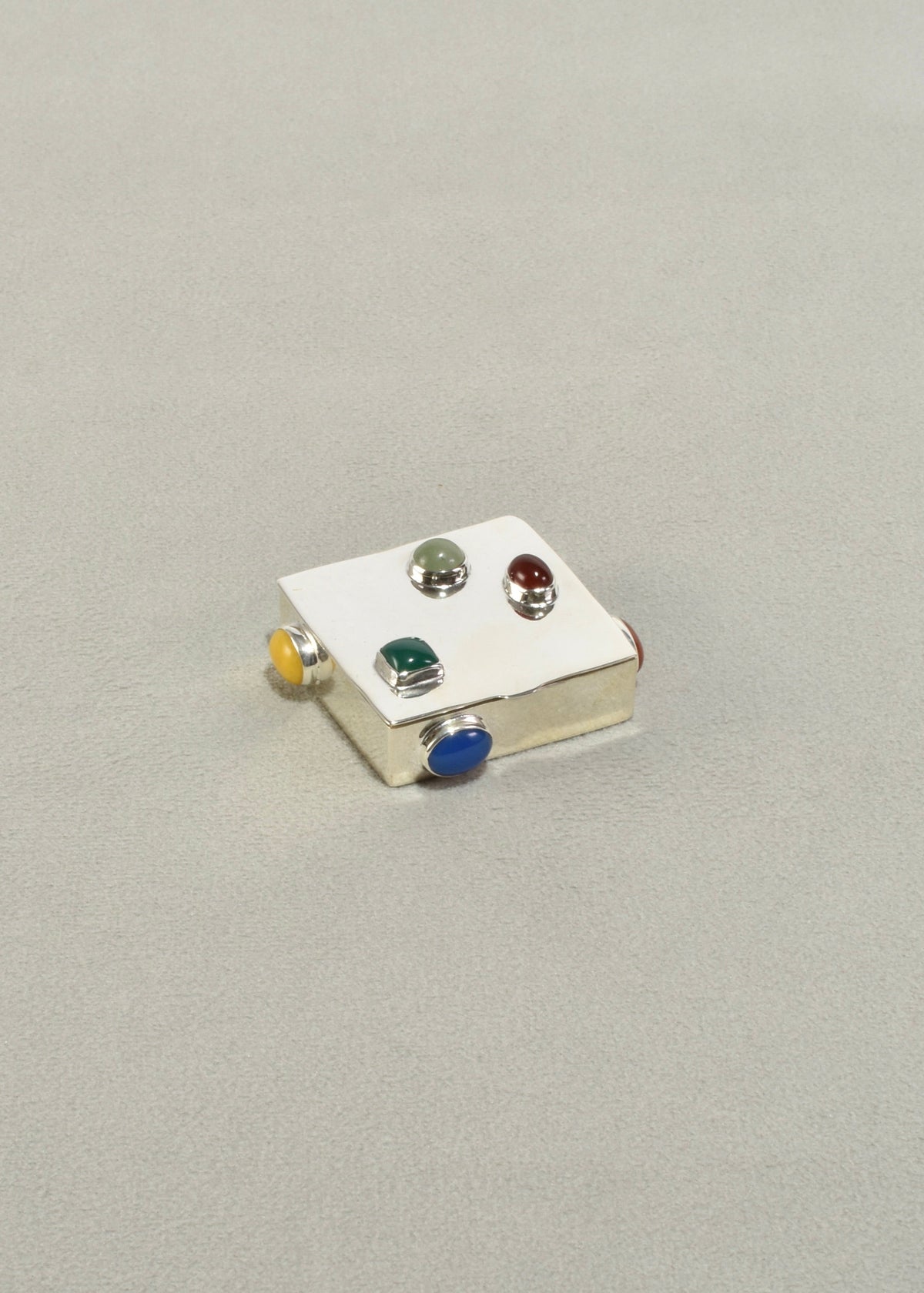 Sterling Gemstone Pill Box