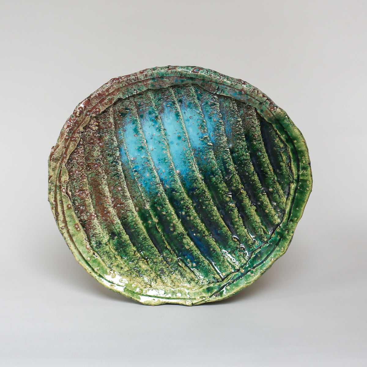 Aaron Angell - Peacock Oribe Round Plate #2