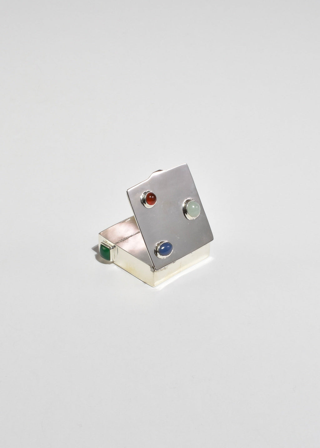 Sterling Gemstone Pill Box