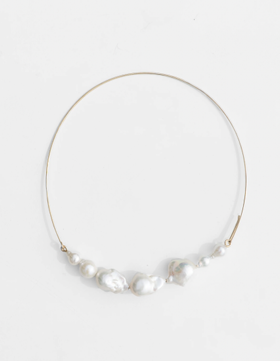 Baroque Pearl Crescent Collar