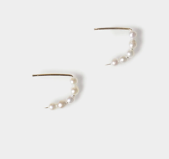 Baroque Pearl Crescent Hoops