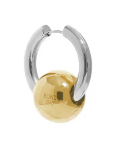 Bead Hoop 2 in 1 Earring - PVD Gold Bead + SS Hoop