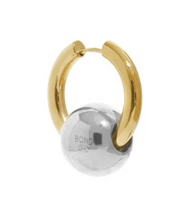 Bead Hoop 2 in 1 Earring - SS Bead + PVD Gold Hoop