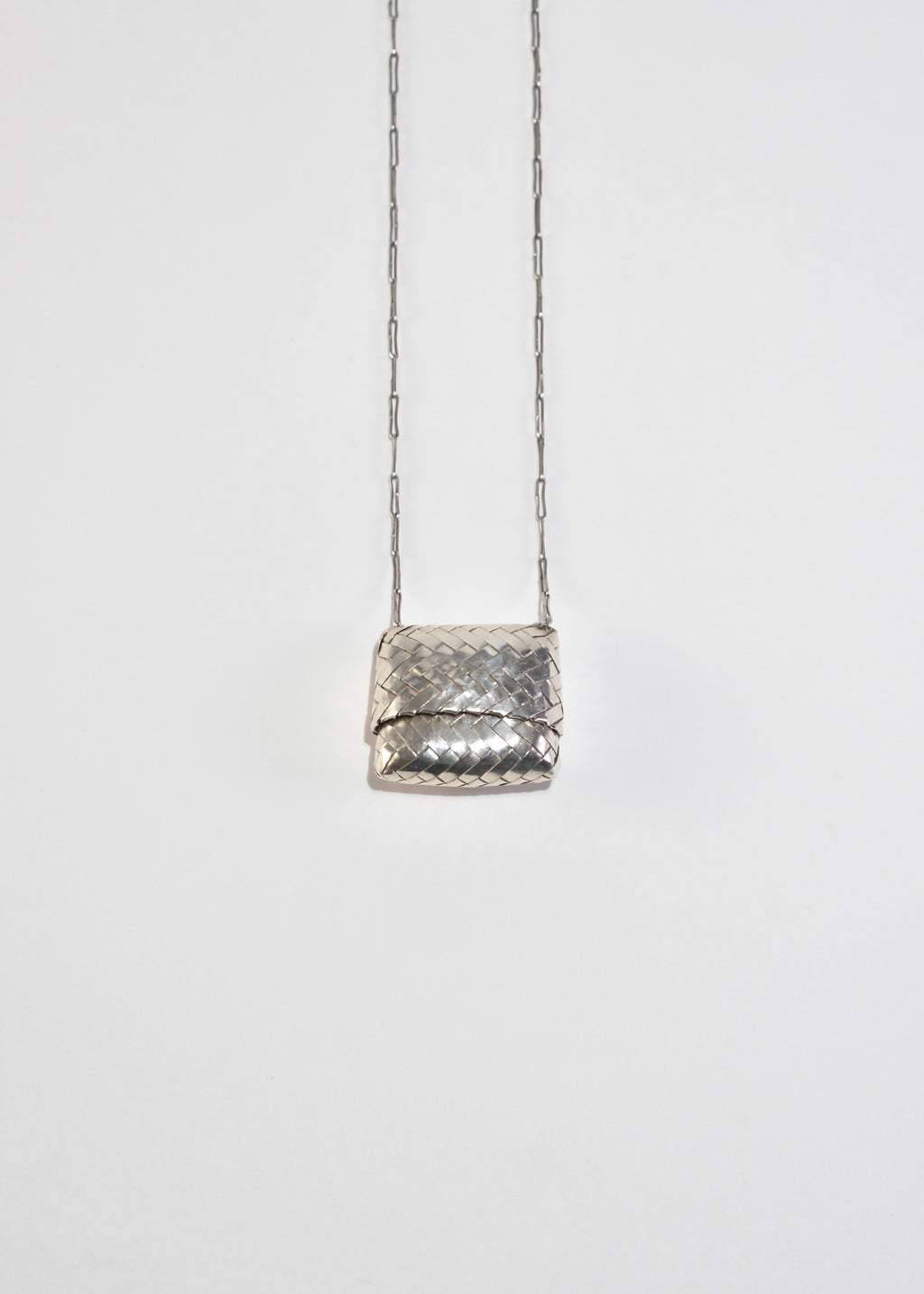 Woven Sterling Box Necklace