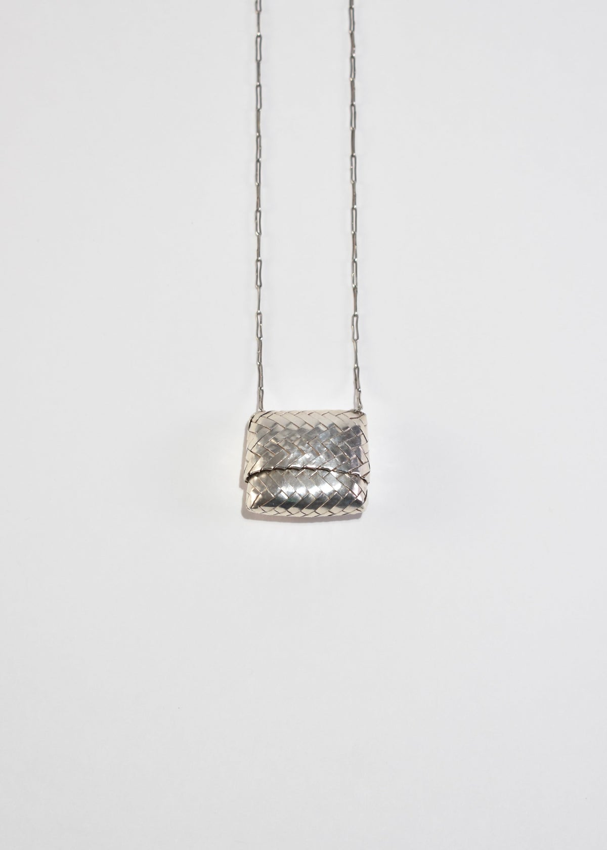 Woven Sterling Box Necklace