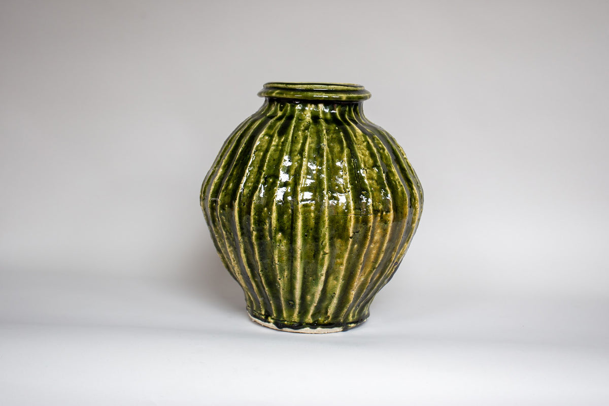 Aaron Angell - Oribe Fluted Tsubo Vessel #2