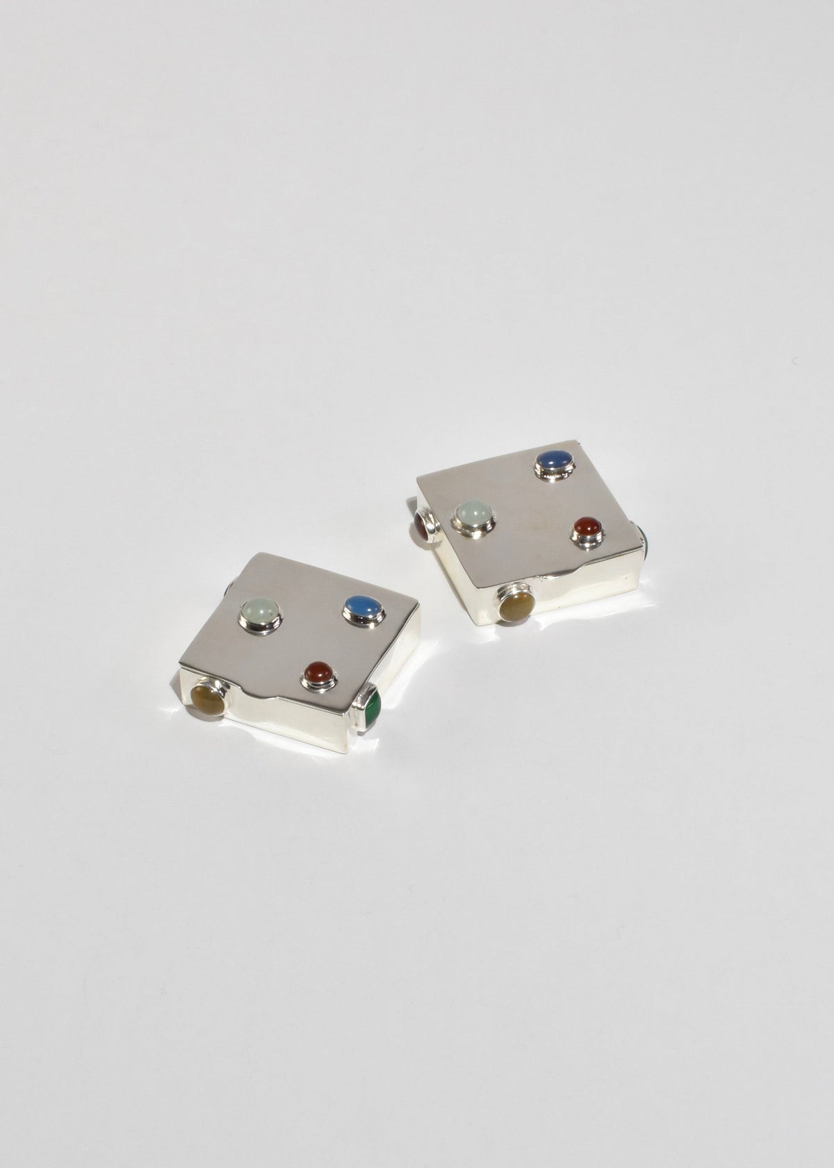 Sterling Gemstone Pill Box