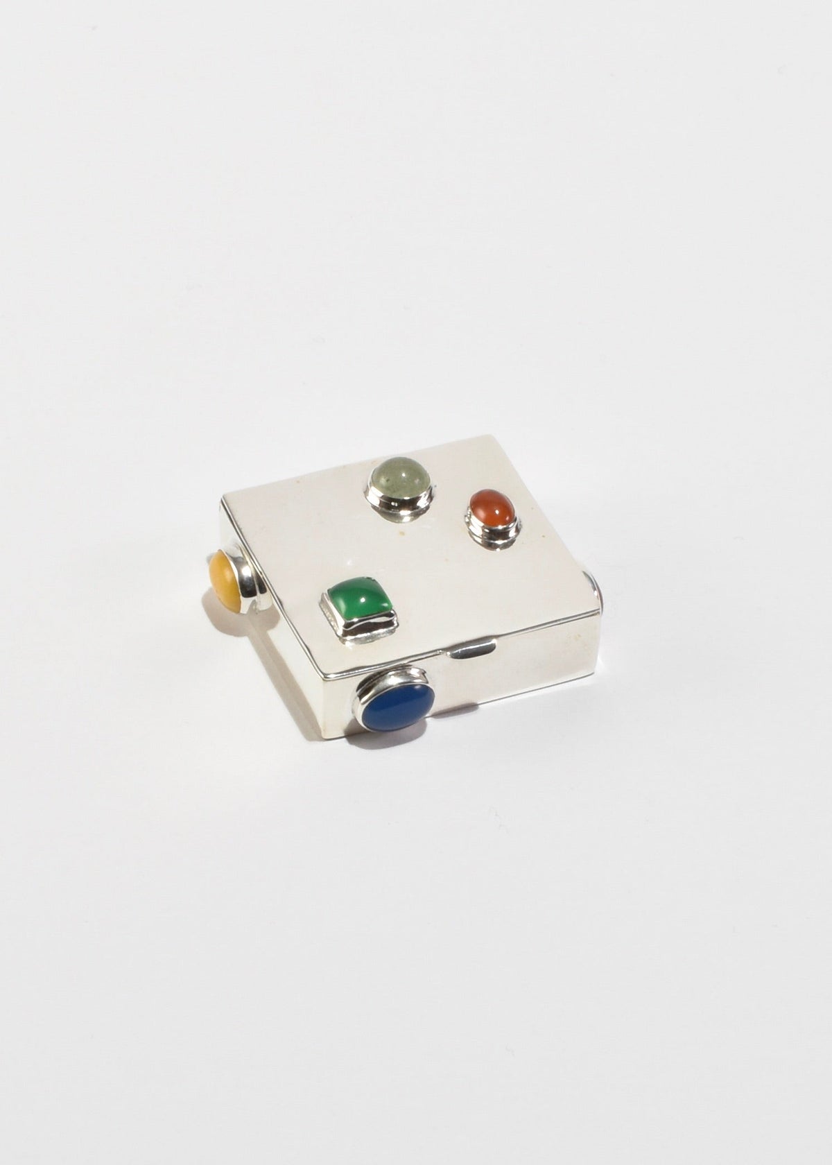 Sterling Gemstone Pill Box