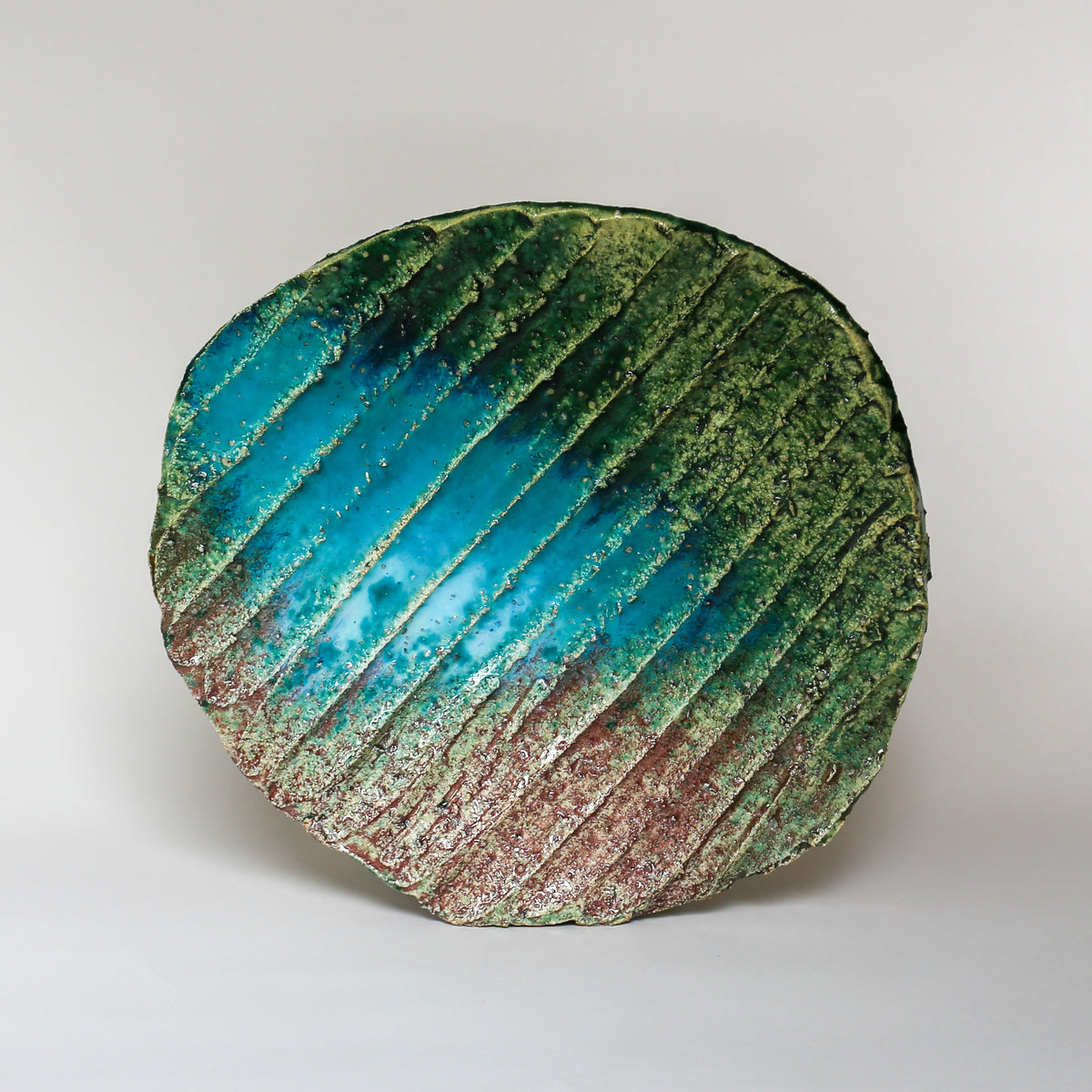 Aaron Angell - Peacock Oribe Round Plate #3