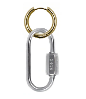 Hex Carabiner Hoop - PVD Gold Hoop + SS Carabiner