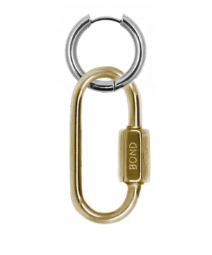 Hex Carabiner Hoop - SS Hoop + PVD Gold Carabiner