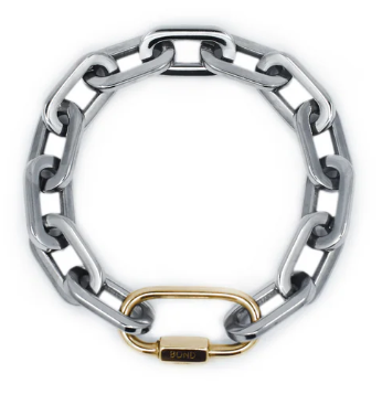 Hex Chain Bracelet - SS Chain + PVD Gold Carabiner