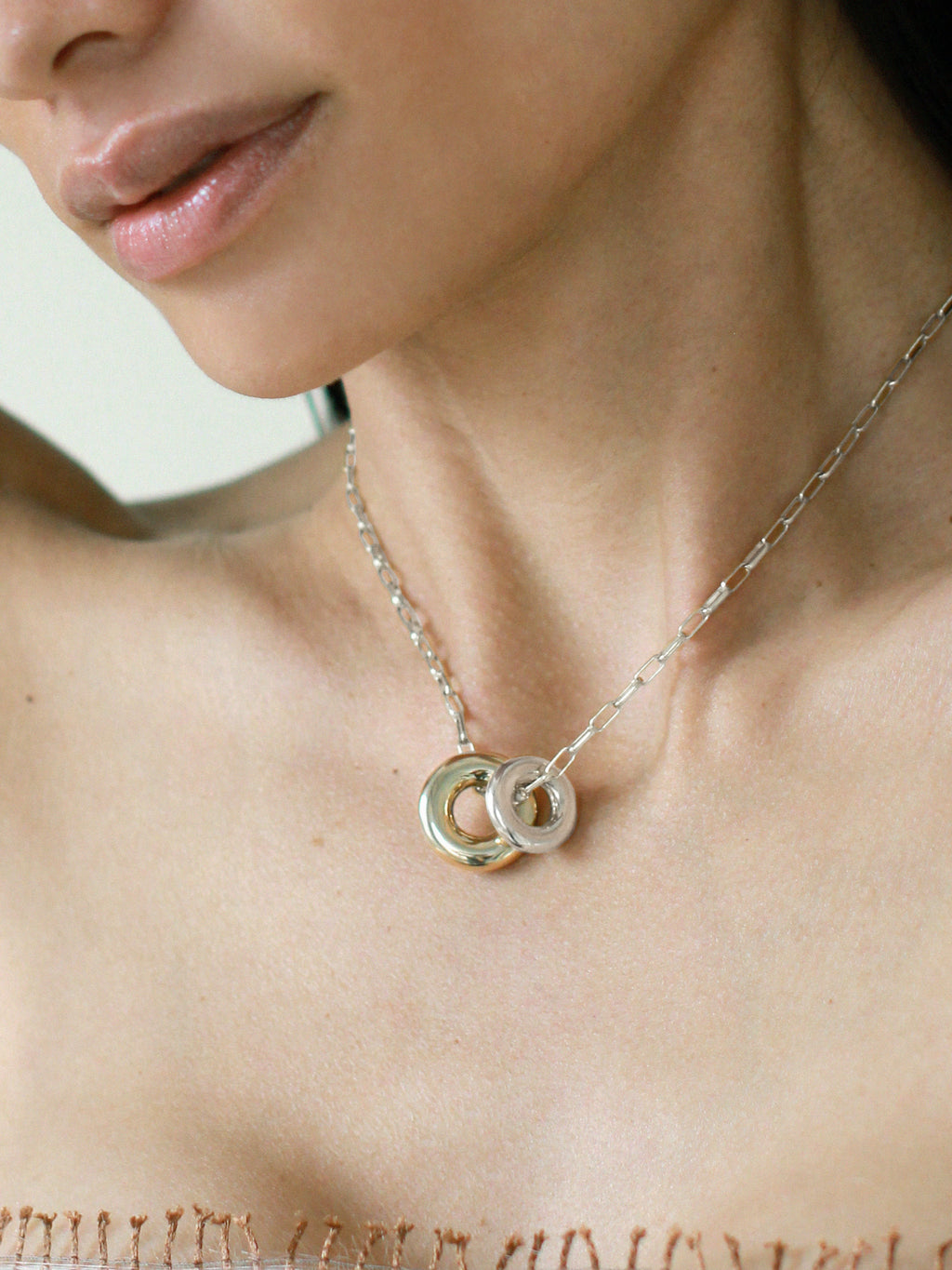 Two Tone Moneta Necklace