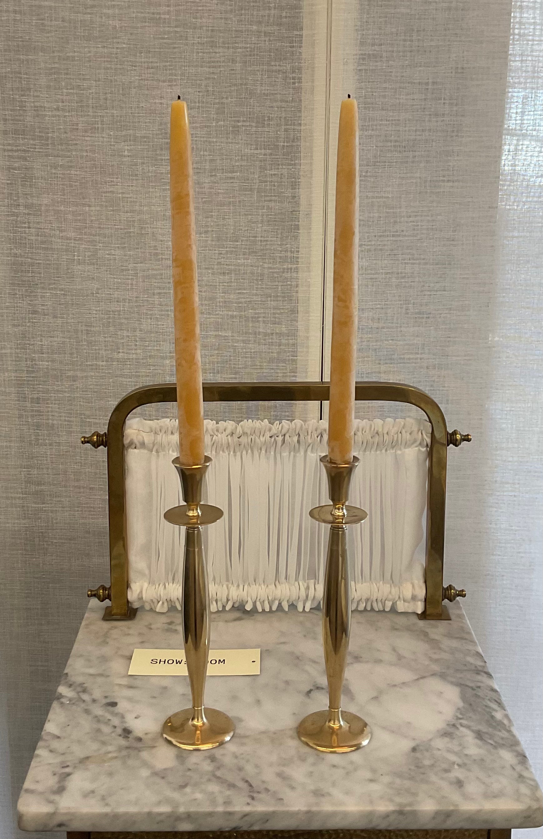 Pair of Brass Candlesticks by Drigold