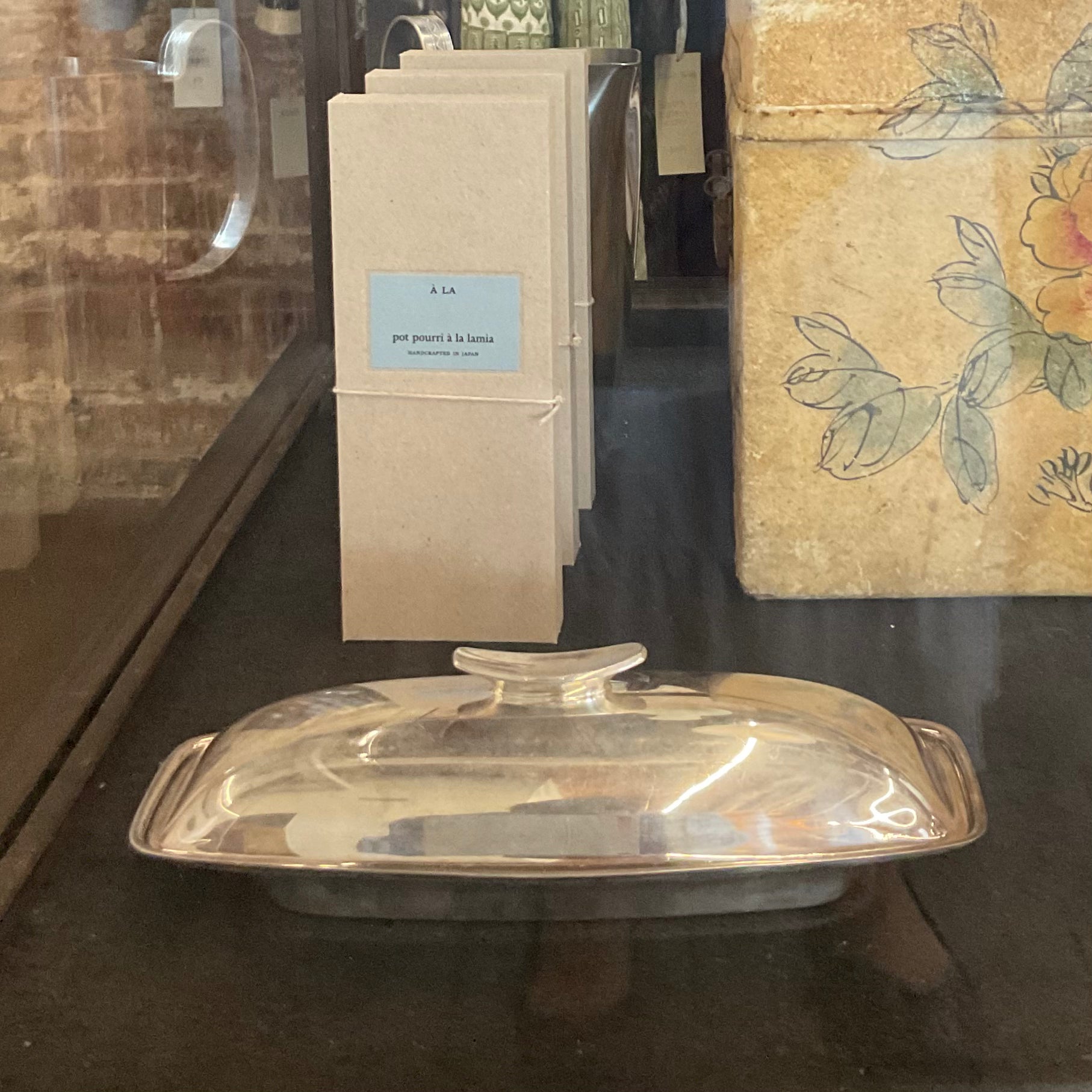 Q.S. Found - Stainless and Glass Butter Dish by Arne Jacobsen