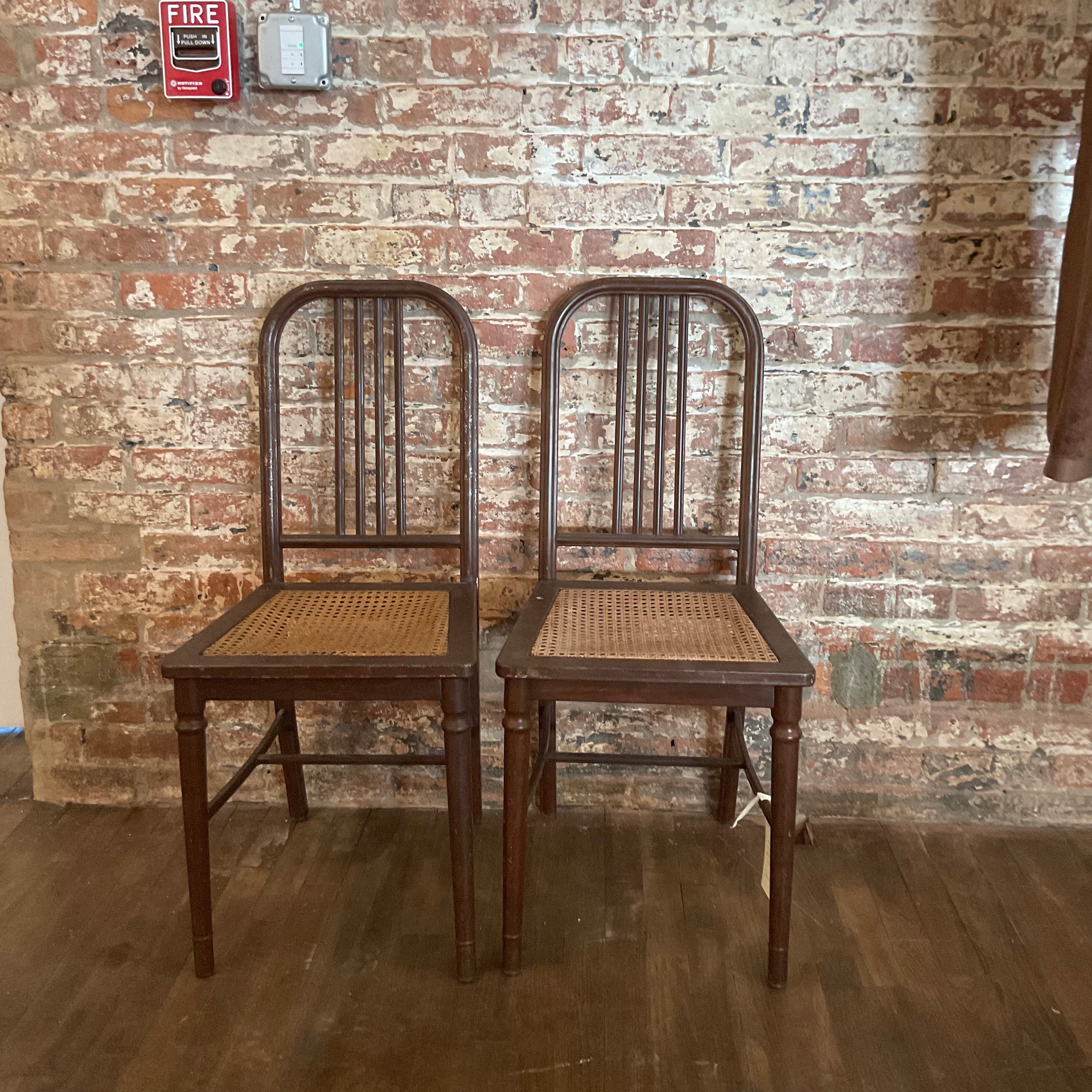 Q. S. Found - Pair of Simmons Steel and Cane Chairs
