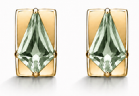 Shield Studs No. 2 - Medium Green Montana Sapphire - Single
