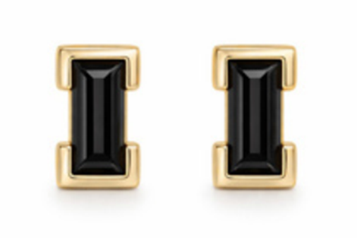 Baguette Studs - Black Spinel - Pair
