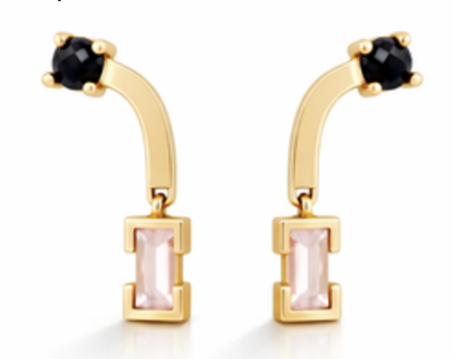 Inflection Earrings - Morganite - Single