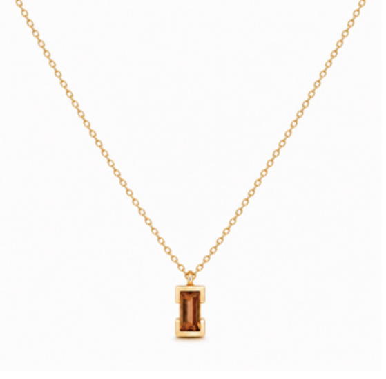 Small Baguette Charm Necklace