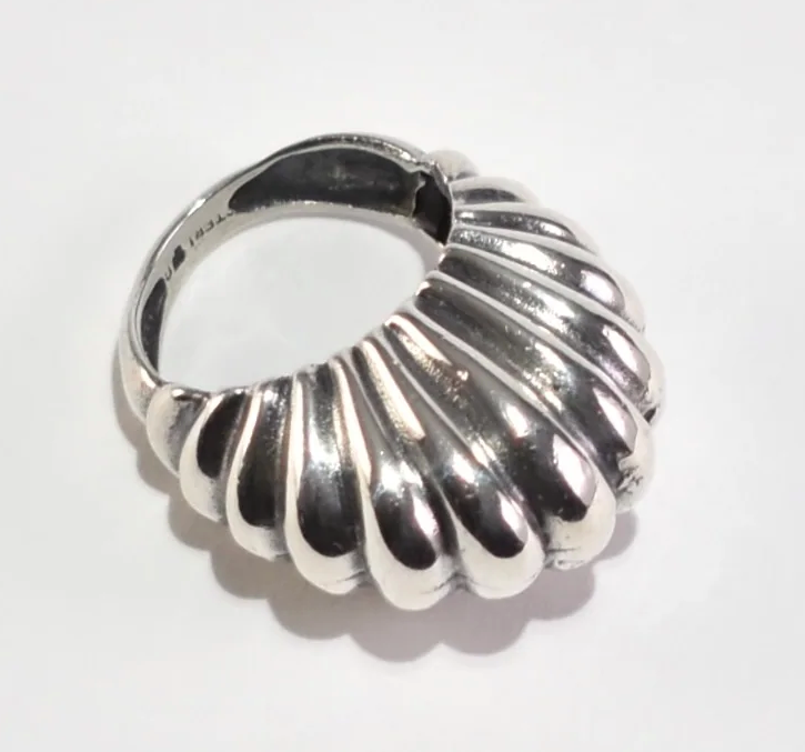 Ribbed Dome Ring (Sterling Silver, Size 4.75)