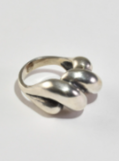 Ribbed Statement Ring (Sterling Silver, Size 7)