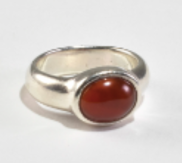 Oval Carnelian Ring  (Sterling Silver, Carnelian)