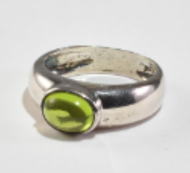 Oval Peridot Ring  (Sterling Silver, Peridot)