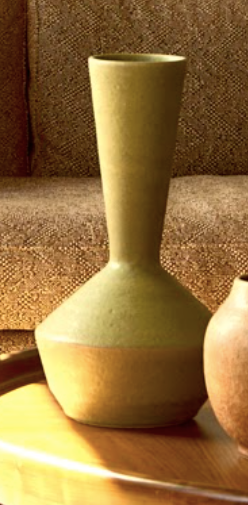 Angular Cone Necked Vase - Bamboo