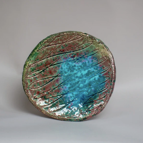 Aaron Angell - Peacock Oribe Round Plate #1