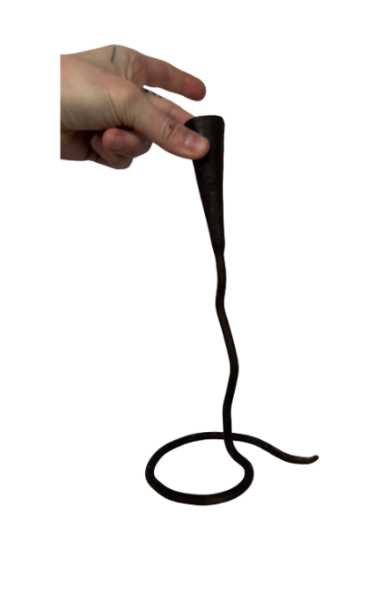 Brutalist Iron Candlestick