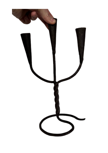 Brutalist Iron Candelabra, France