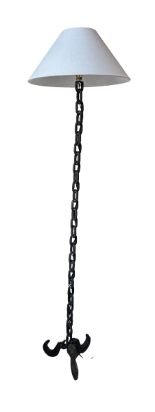 Brutalist Chain Lamp, Rewired; France, 70s