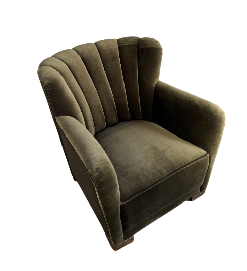 Danish Club Chairs in New Velvet Upholstery