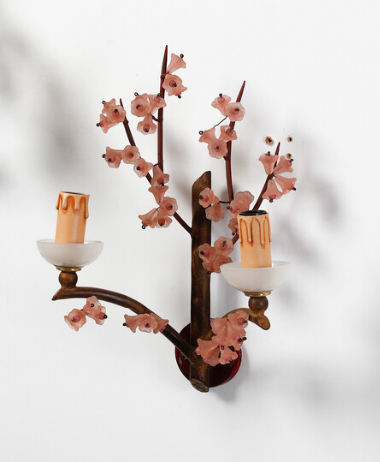 Restored Peach Blossom Sconces by Banci, Italy, 60s