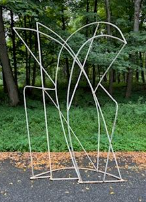 Unsigned 20th century abstract iron sculpture. Presumably in original paint.