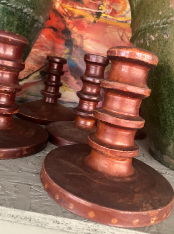 Clay candle sticks. New old stock European. Sold individually.