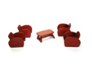 Dollhouse Furniture Set (Red) - Sold as set